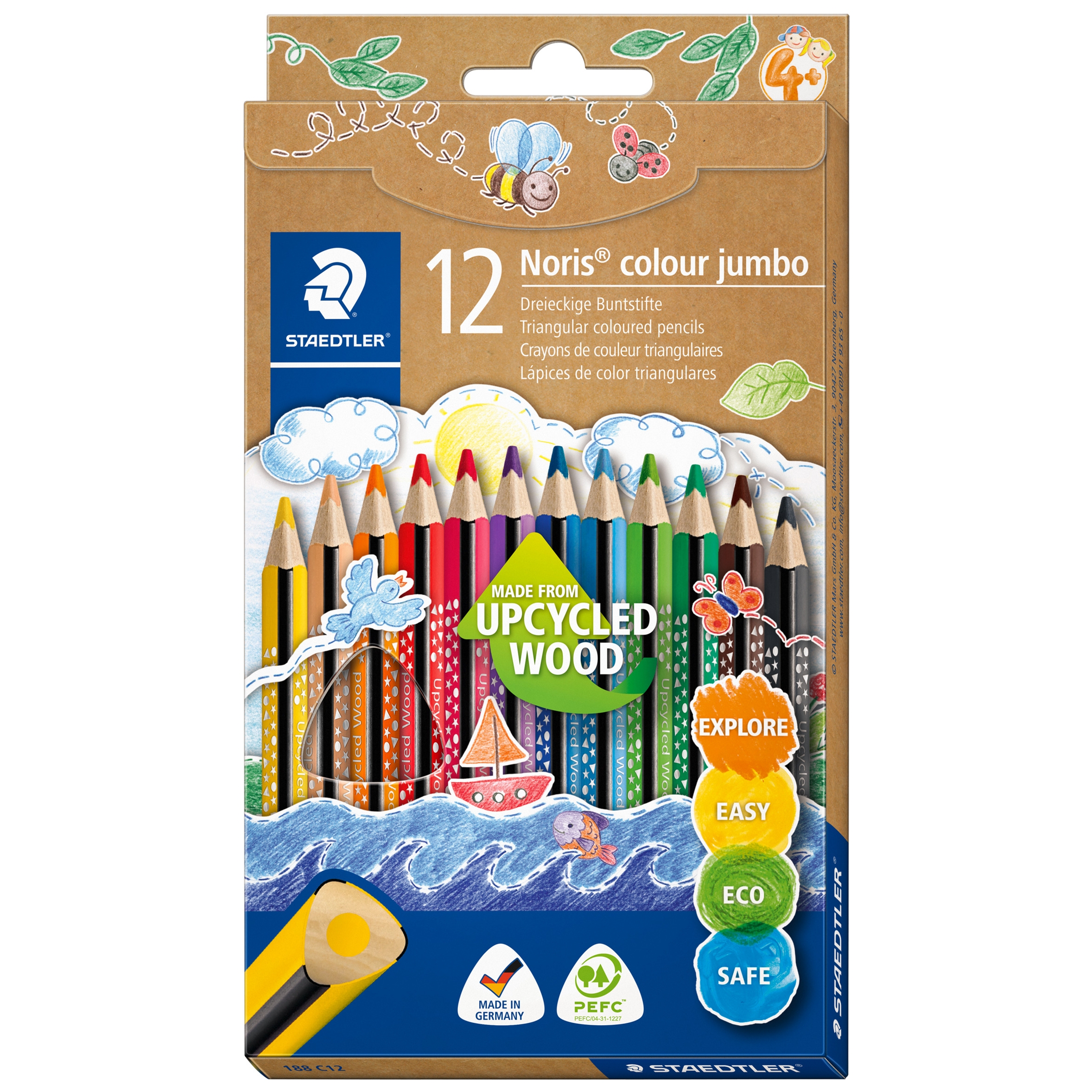 Kredki trójkątne Noris colour jumbo 12 kolorów Staedtler | biuroweokazje.pl | Kup pewnie!