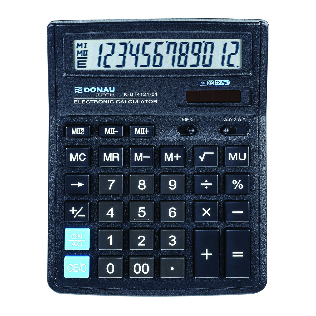 Kalkulator biurowy DONAU TECH, CI-SDC444S, 12-cyfr. wyświetlacz, wym. 190x143x40 mm, | biuroweokazje.pl | Kup od razu!