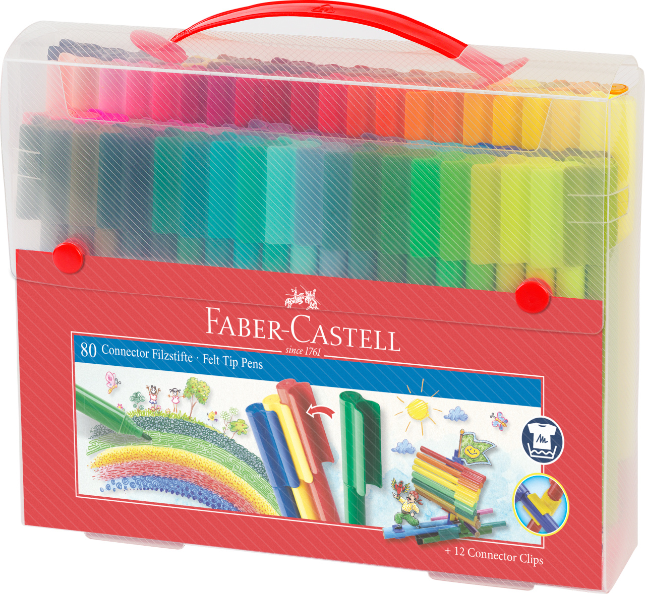 Flamastry connector 80 kolorów zestaw prezentowy Faber-Castell | biuroweokazje.pl | Weź zanim zniknie!