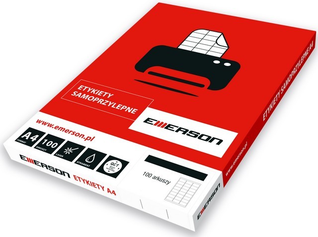 Etykiety A4 70x30 mm Emerson zestaw 100 sztuk | biuroweokazje.pl | Kup w promocji!