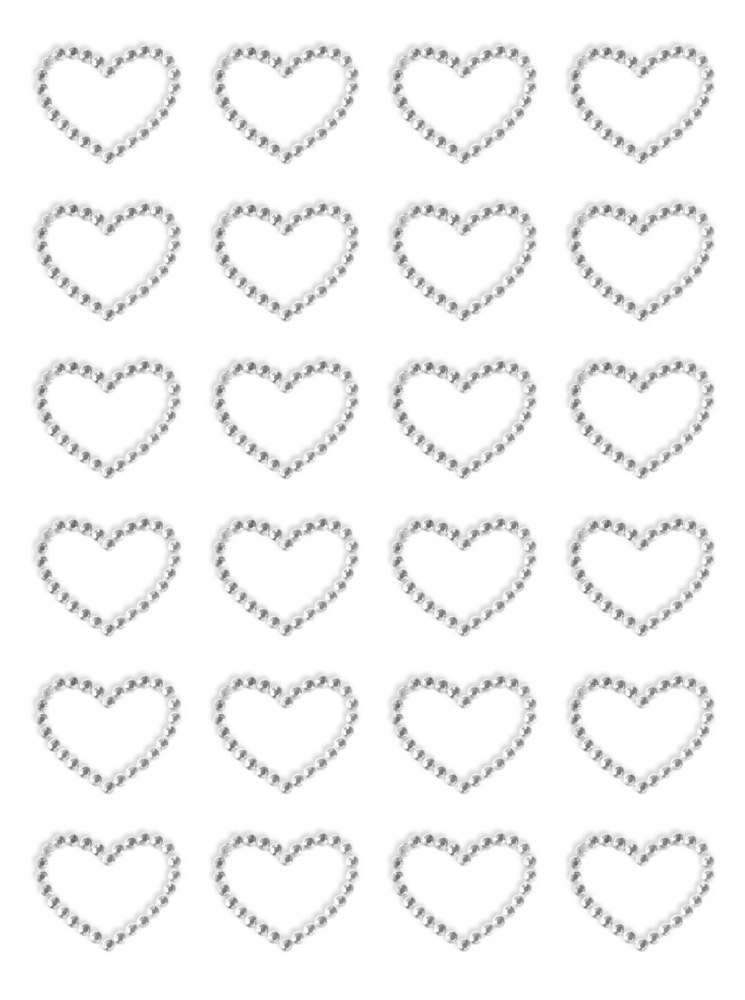 Kryształki serca samoprzyl.24szt srebrne | biuroweokazje.pl | Postaw na jakość