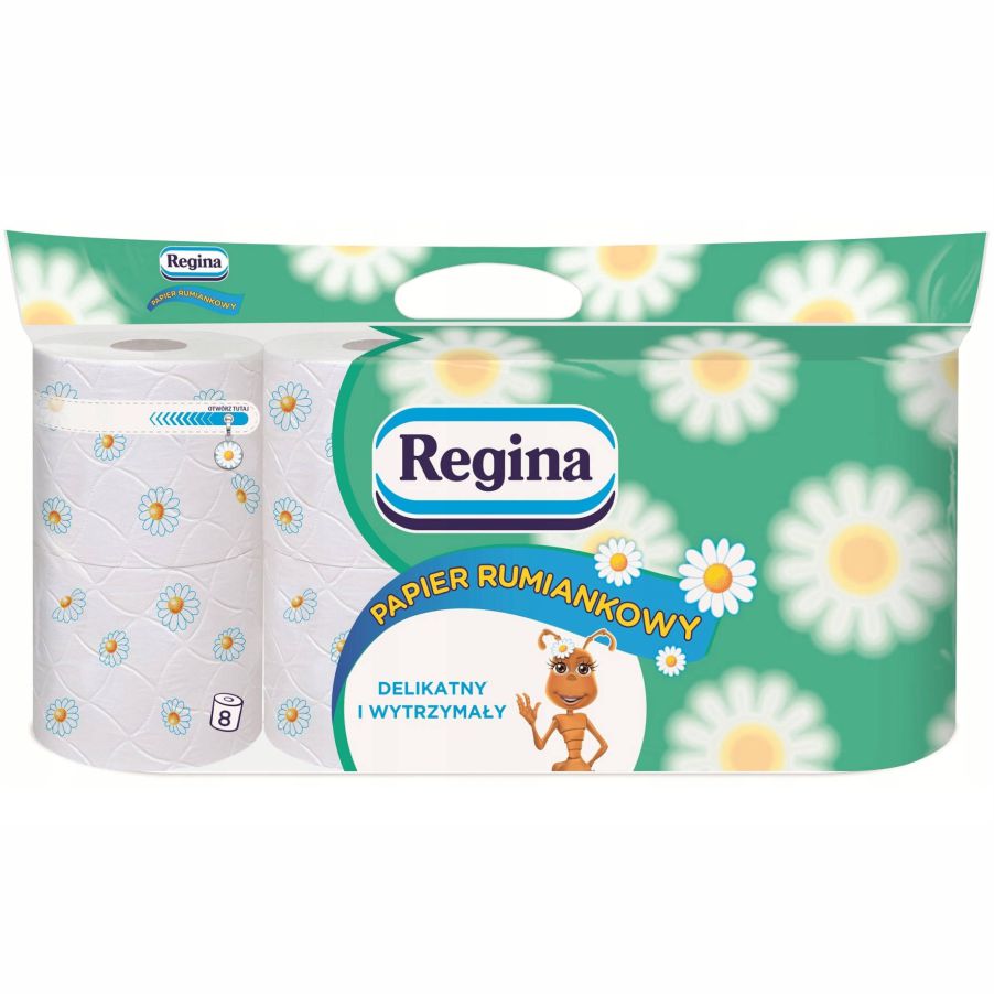 Papier toaletowy Regina rumiankowy, 8 rolek | biuroweokazje.pl | Skorzystaj dziś!