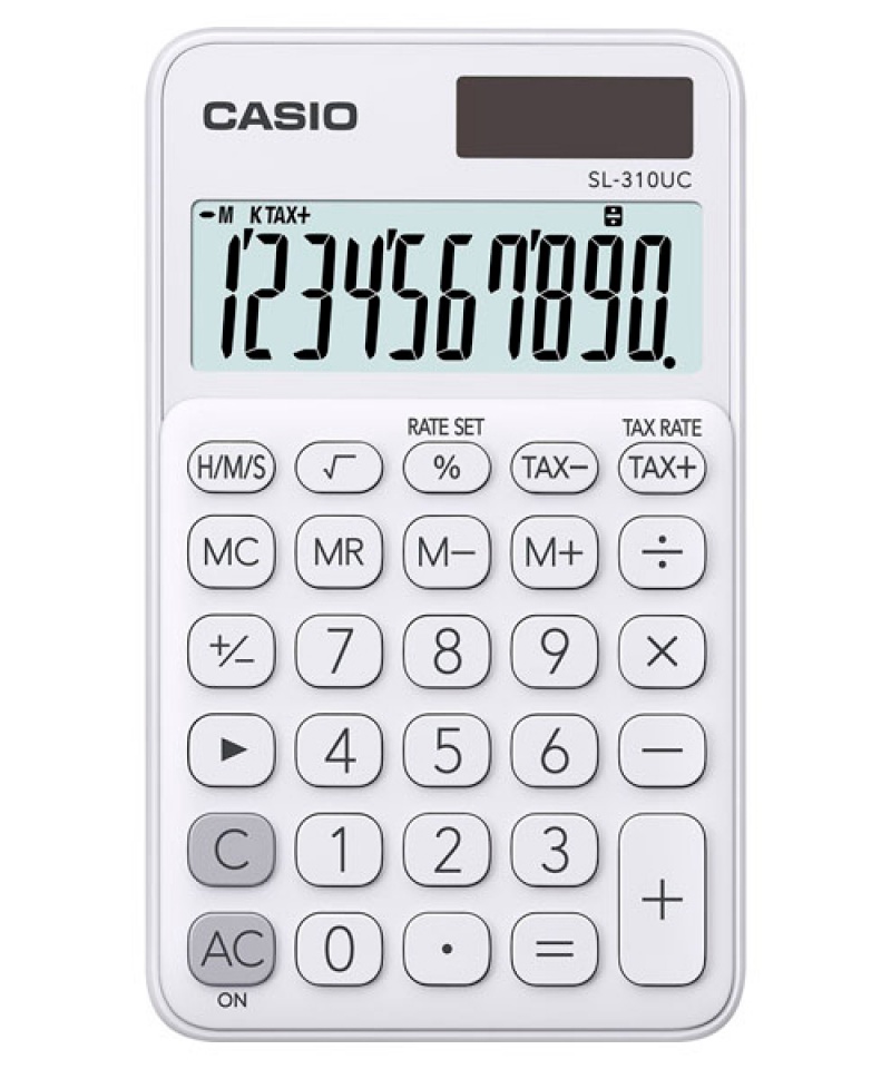 Kalkulator kieszonkowy Casio sl-310uc-we-box, 10-cyfrowy, 70x118 mm, biały, box | biuroweokazje.pl | Kup już teraz!