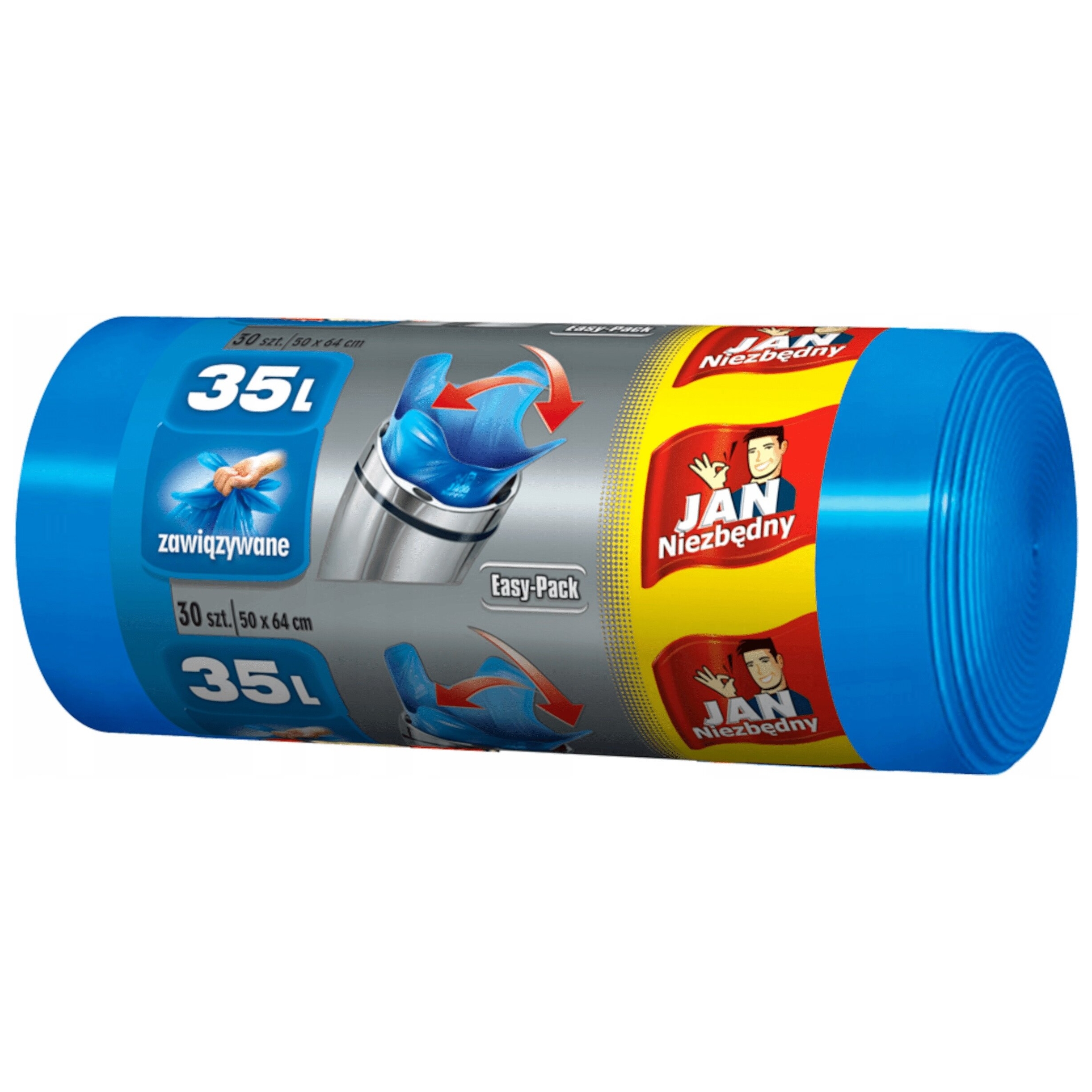 Worki na śmieci hd easy-pack niebieskie Jan Niezbędny 35 l zestaw 30 sztuk. | biuroweokazje.pl | Zamów korzystnie!