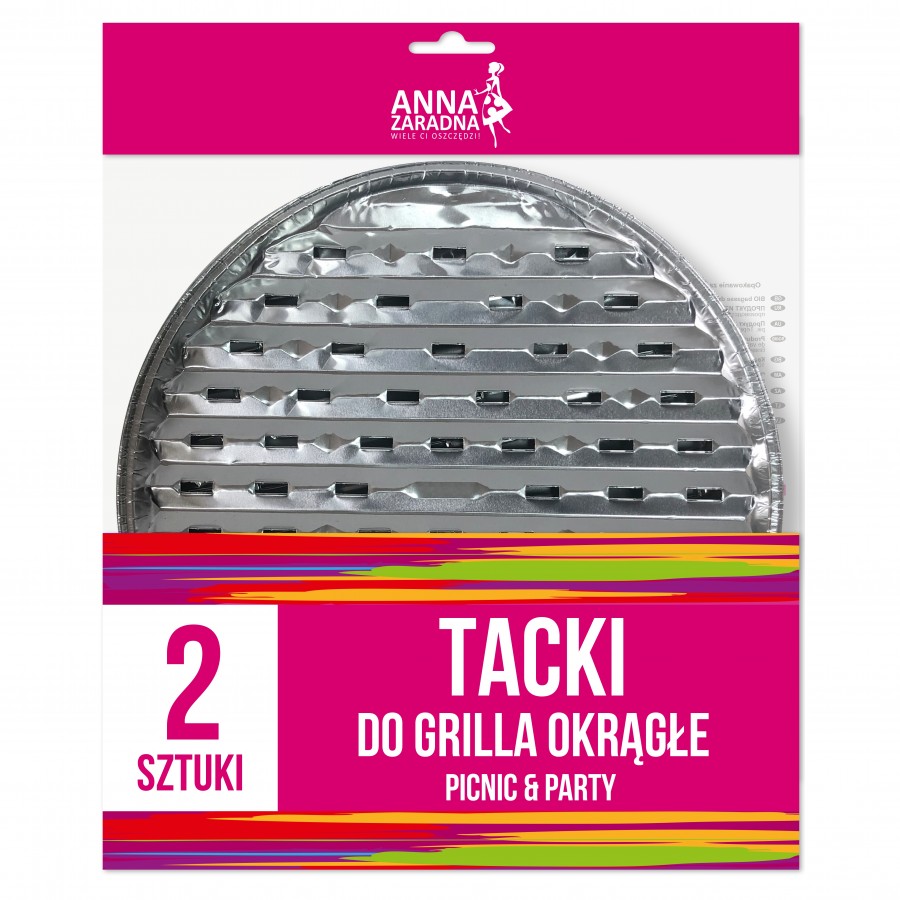 Tacki do grilla okrągłe 34 cm, 2 sztuki, Anna Zaradna | biuroweokazje.pl | Weź okazję!