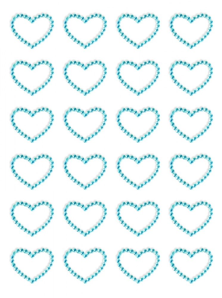 Kryształki samoprzylpene serca jasnoniebieskie zestaw 24 sztuk. | biuroweokazje.pl | Zamów teraz!