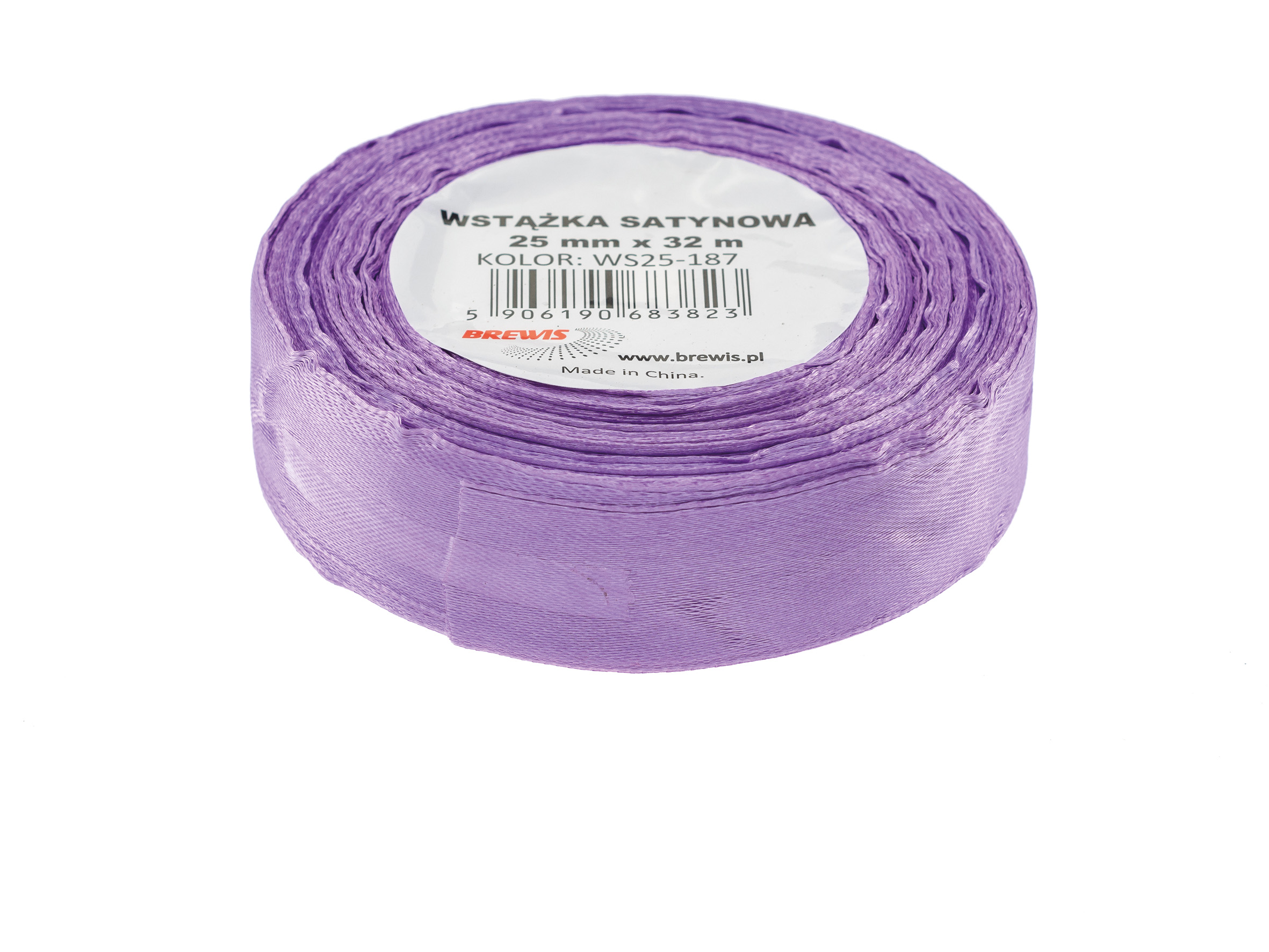 Wstążka Brewis satynowa 25 mm 32 m jasno-fioletowy | biuroweokazje.pl | Zamów rozsądnie!