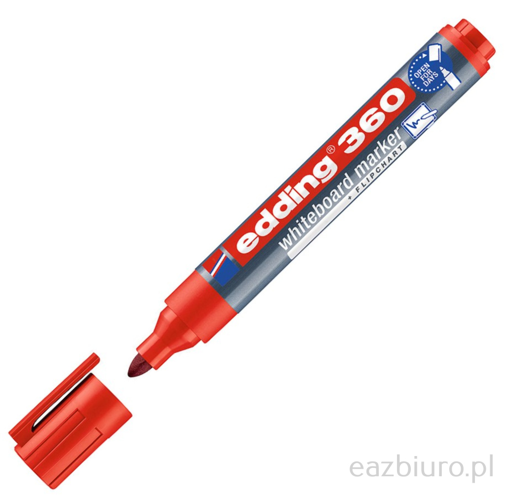 Marker suchościeralny Edding 360 czerwony | biuroweokazje.pl | Weź najlepsze!