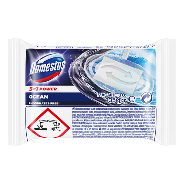 Kostka do wc Domestos Ocean zapas 35 g | biuroweokazje.pl | Wybierz i kup!