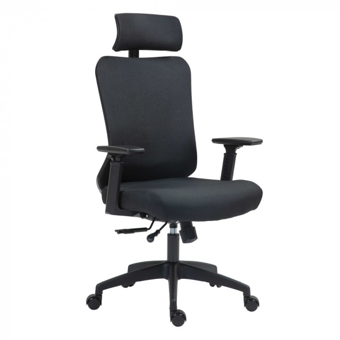 Krzesło obrotowe fotel ergonomiczny tapicerowany Ergobit czarny | biuroweokazje.pl | Zamów z gwarancją!