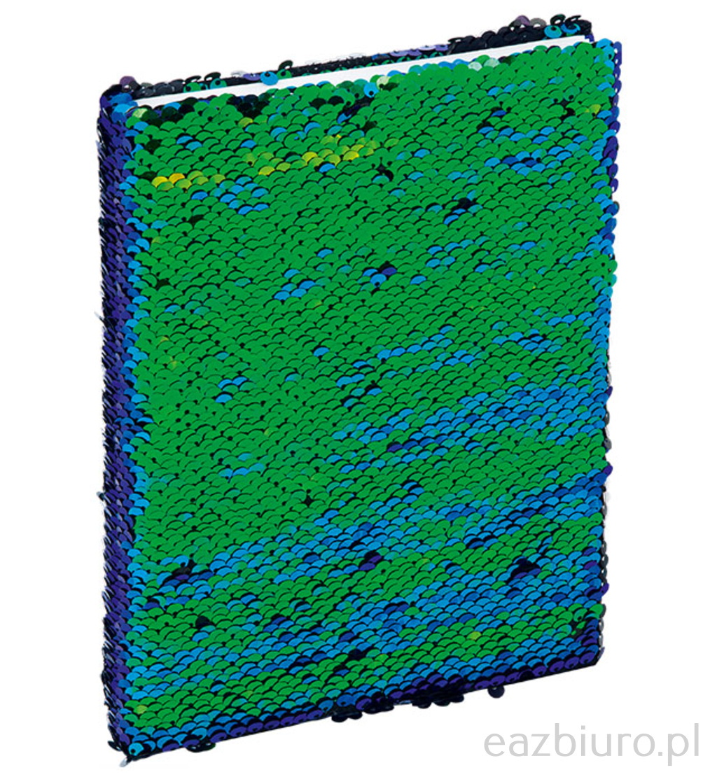 Notatnik z cekinami Grand zielono czarny A5/96 kartek 80gm - linia | biuroweokazje.pl | Nie czekaj!