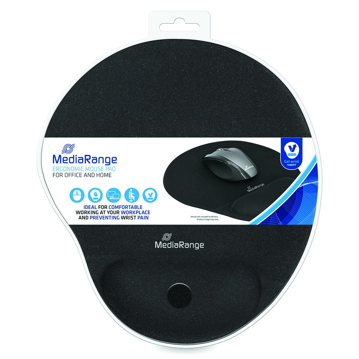 Podkładka pod myszkę i nadgarstek mediarange, żelowa, czarna | biuroweokazje.pl | Zamów od ręki!