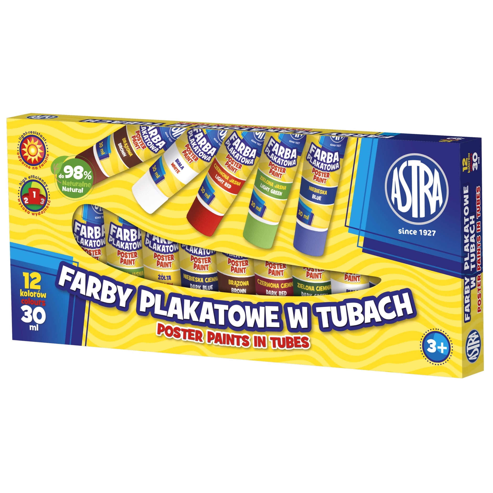 Farby plakatowe w tubkach Astra 12 kol. x 30ml | biuroweokazje.pl | Nie przegap promocji