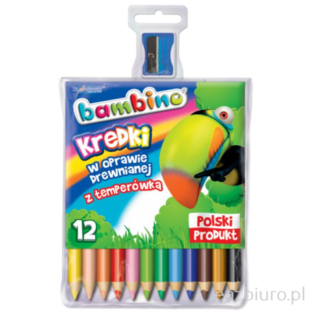 Kredki Bambino 12 kolorów drewniane | biuroweokazje.pl | Kup teraz!