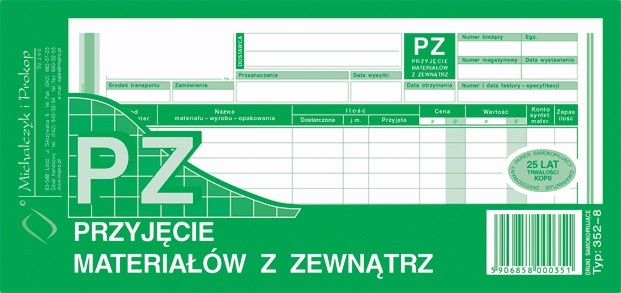 Druk pz przyjęcie materiałów z zewnątrz M&P | biuroweokazje.pl | Kup teraz!