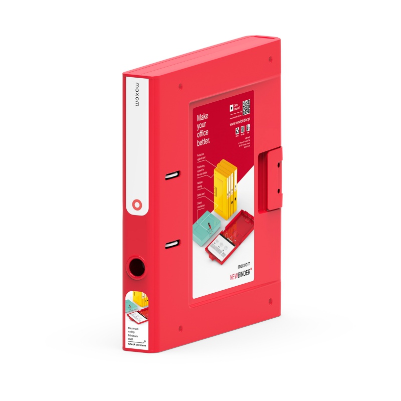 Segregator new binder Moxom, Plastikowy, A4 50 mm, czerwony | biuroweokazje.pl | Weź okazję!