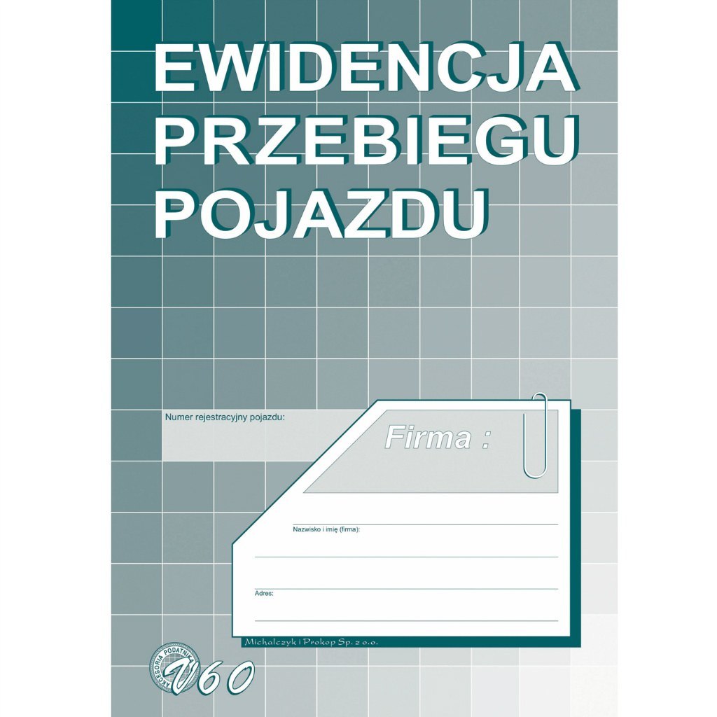 Druk ewidencja przebiegu pojazdu (nowa) M&P | biuroweokazje.pl | Zamów teraz!