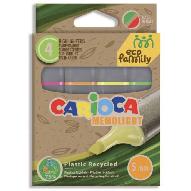 Zakreślacze carioca ecofamily zestaw 4 kolory | biuroweokazje.pl | Kup taniej!