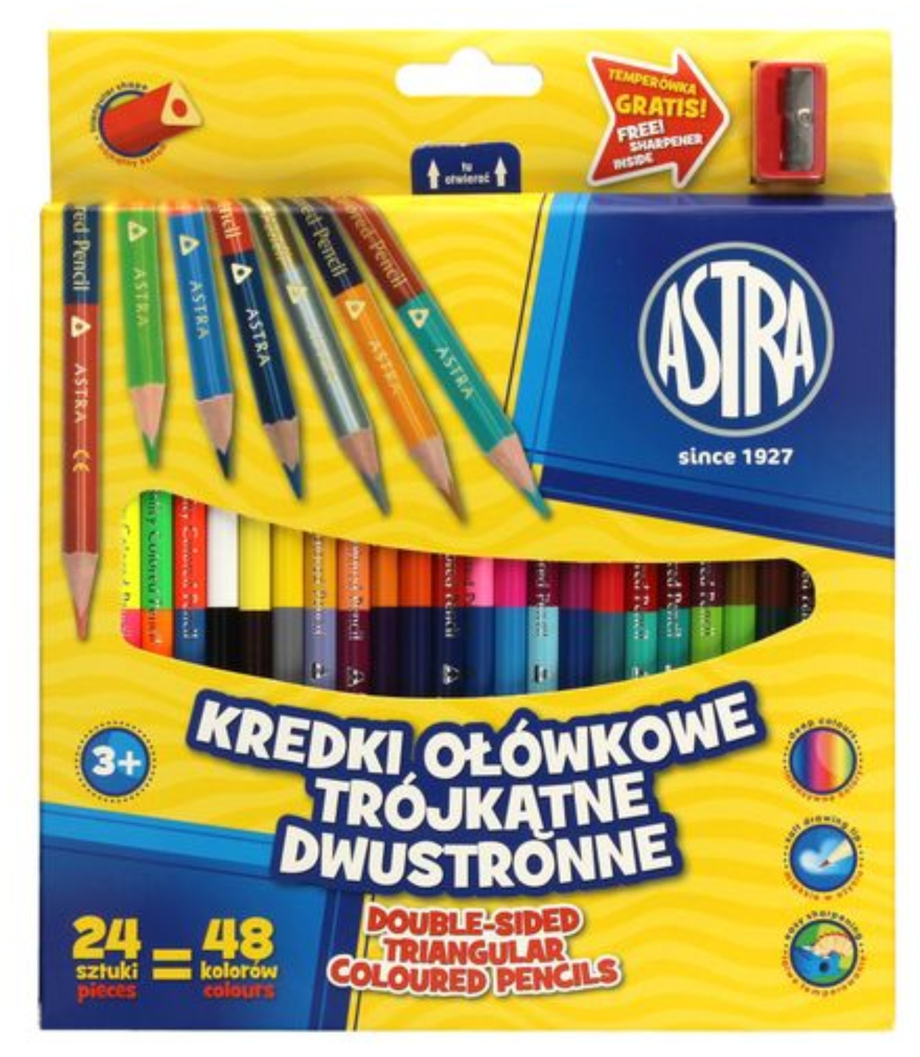 Kredki zestaw 24 sztuk=48 kolorów Astra dwustronne | biuroweokazje.pl | Zamów już dziś!