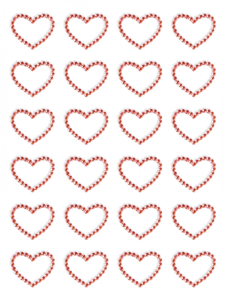 Kryształki serca samoprzyl.24szt czerwone | biuroweokazje.pl | Postaw na lidera