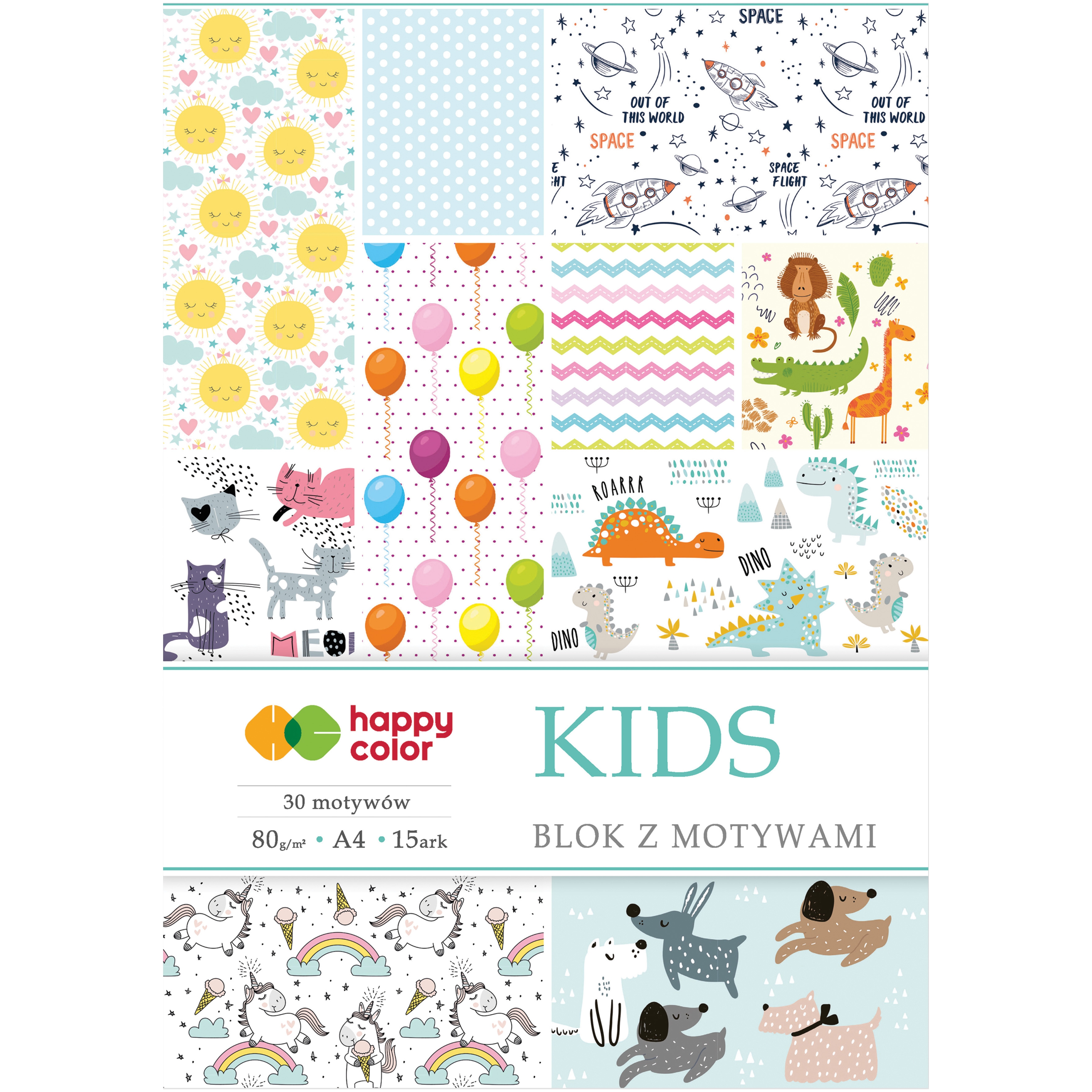 Blok z motywami kids, 80g/m2, A4, 15 ark, 30 mot | biuroweokazje.pl | Odbierz swoją okazję