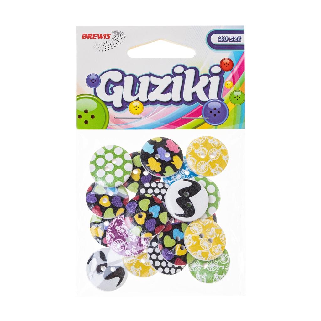 Guziki Brewis gu10 kolorowe wzory zestaw 20 sztuk. | biuroweokazje.pl | Kup w sekundę!
