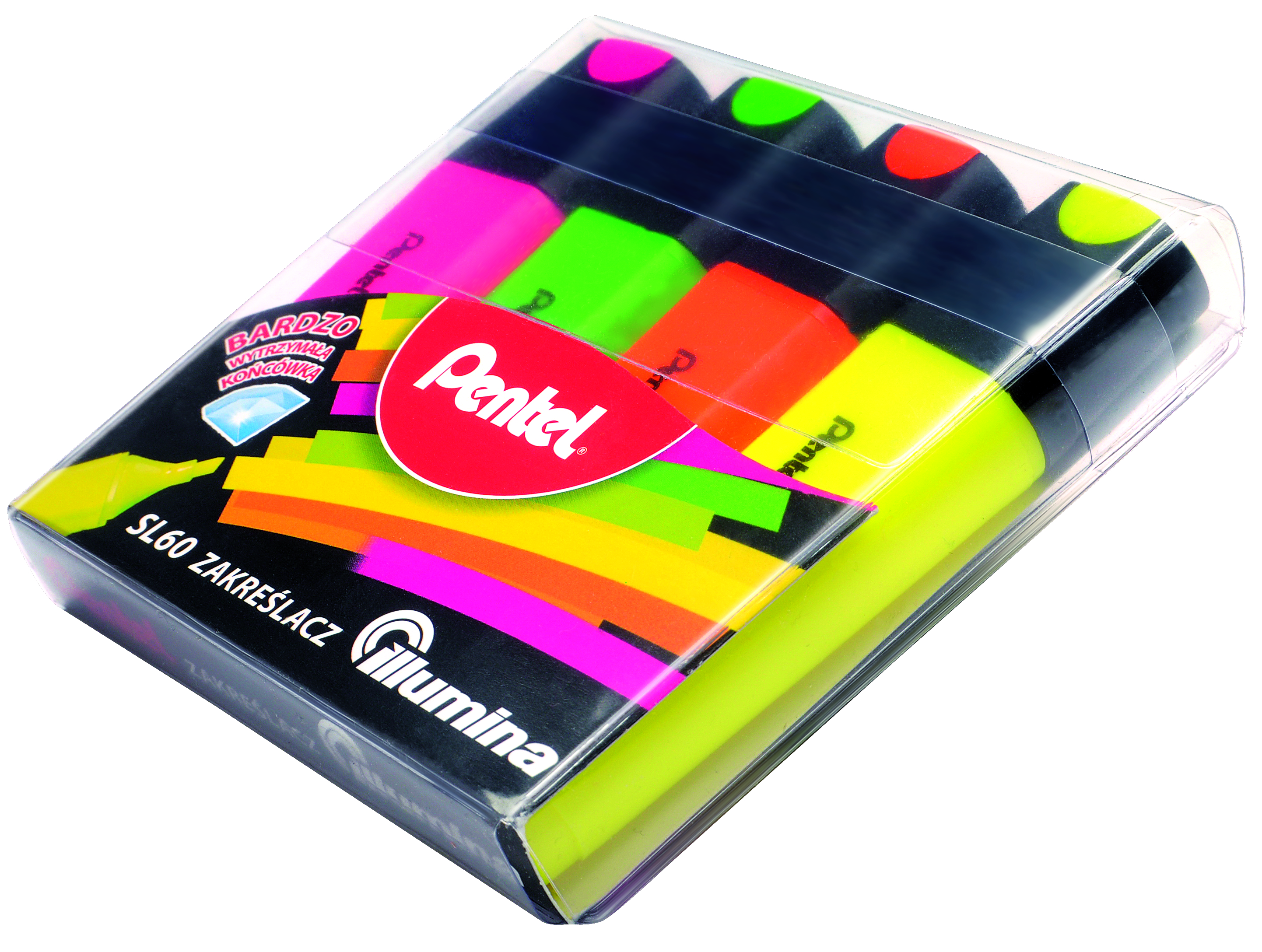 Zakreślacze Pentel SL60 zestaw 4 kolorów | biuroweokazje.pl | Odbierz szybko!