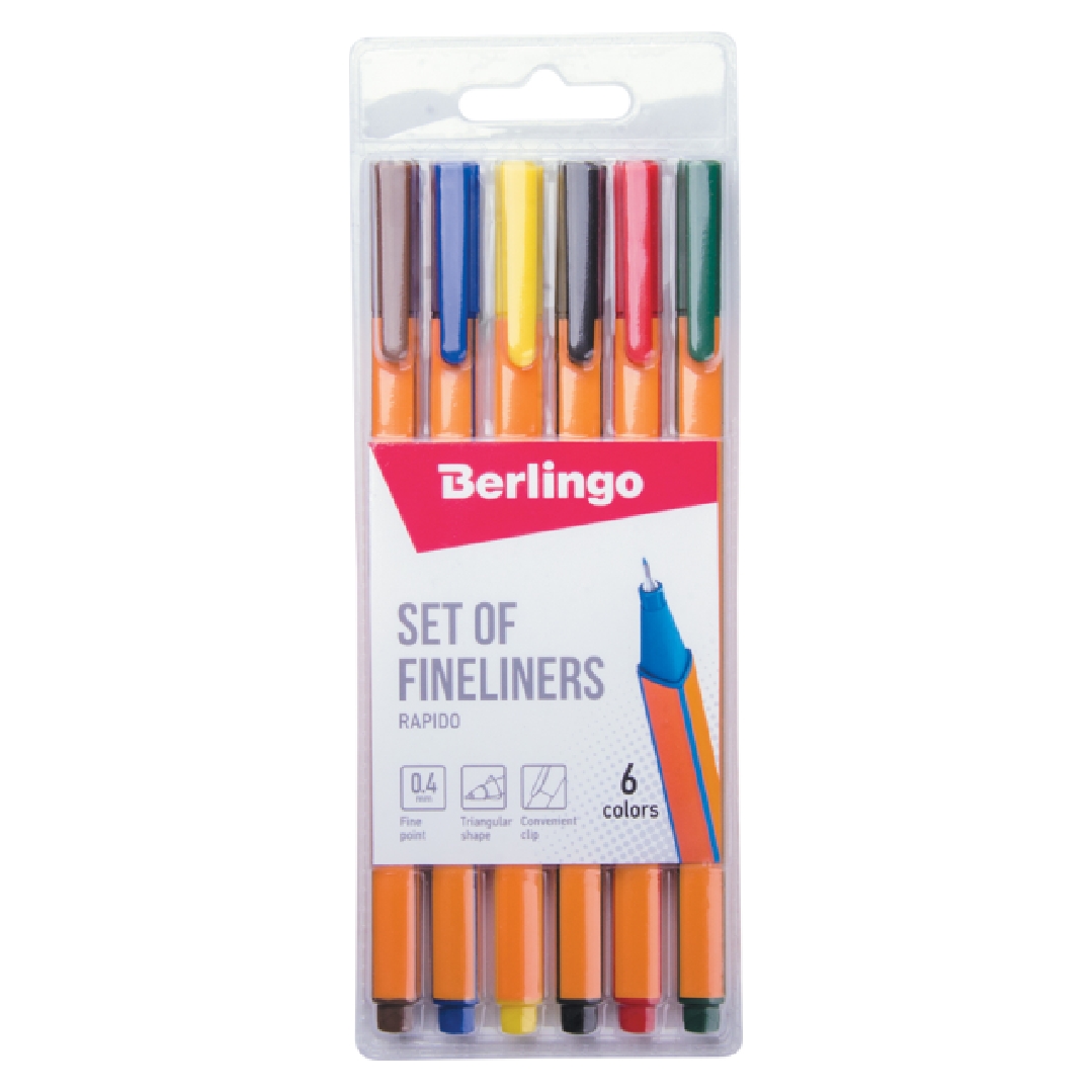 Cienkopis Rapido zestaw 6kol. Berlingo 0,4mm | biuroweokazje.pl | Zyskaj więcej już dziś