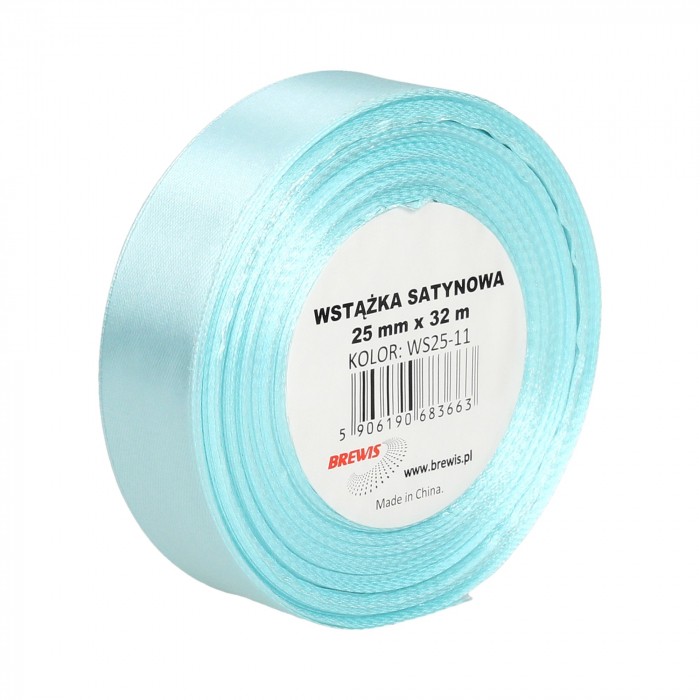 Wstążka satynowa Brewis 25 mm błękitny | biuroweokazje.pl | Kliknij i kup!