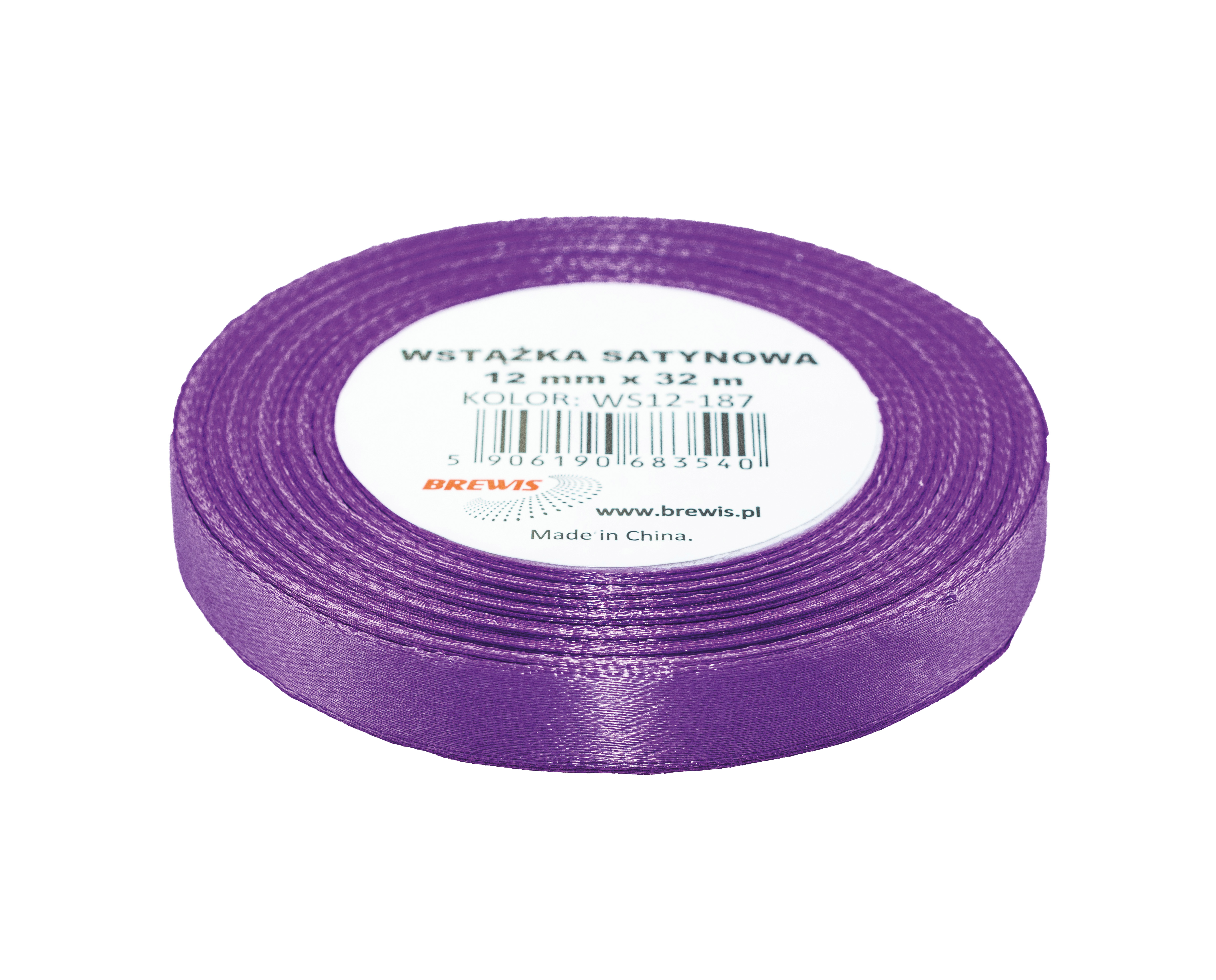 Wstążka Brewis satynowa 12 mm 32 m jasno-fioletowy | biuroweokazje.pl | Kliknij i kup!