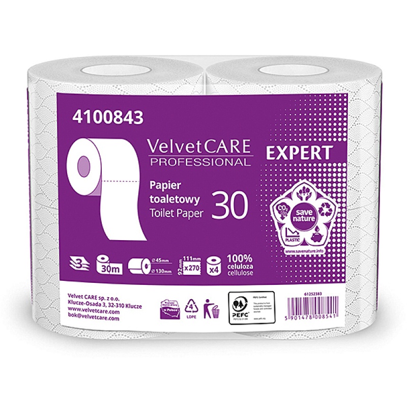 Papier toaletowy Velvet Care Professional Expert 3-warstwowy 4 rolki | biuroweokazje.pl | Kup w sekundę!