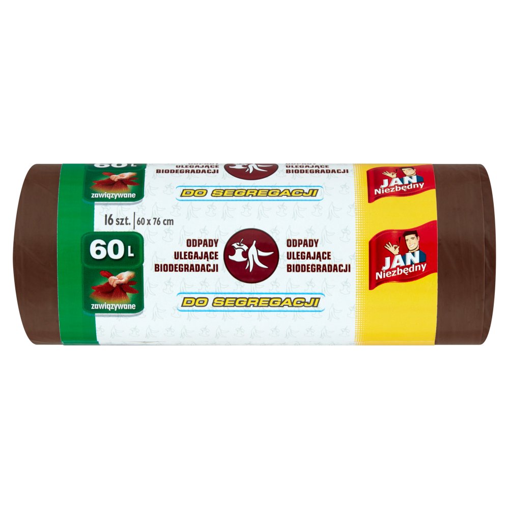 Worki do segregacji śmieci Jan Niezbędny 60 l zestaw 16 sztuk. brązowe | biuroweokazje.pl | Weź najlepsze!