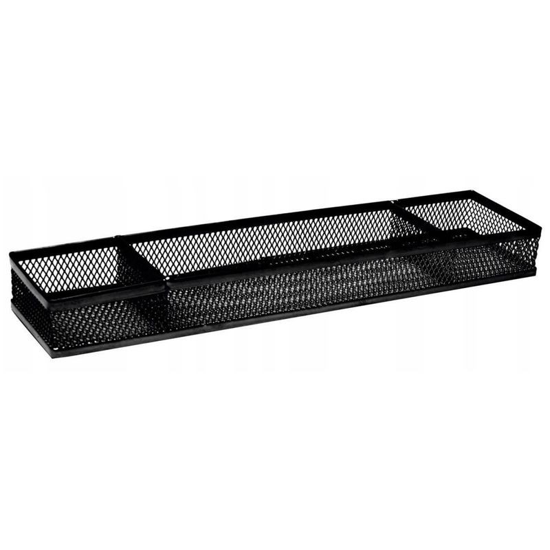 Przybornik siatkowy płaski 3 komory czarny | biuroweokazje.pl | Kup od razu!