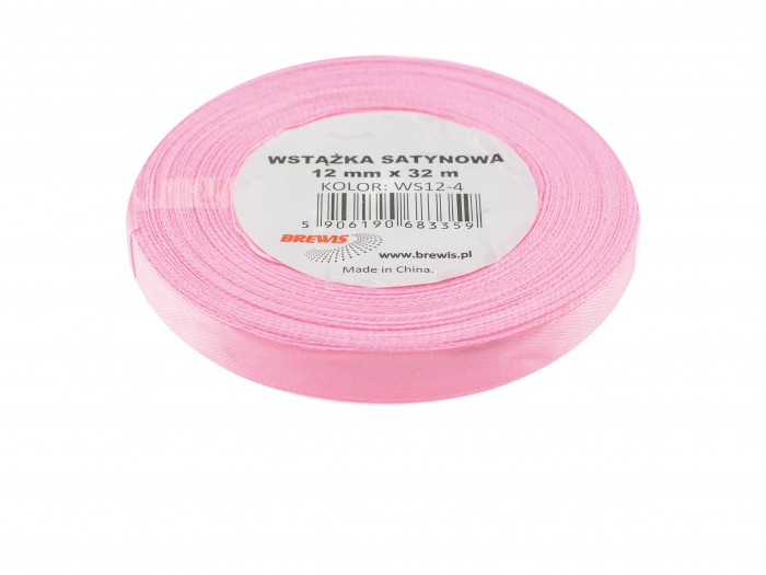 Wstążka satynowa Brewis 12 mm jasny różowy | biuroweokazje.pl | Wybierz najlepsze!