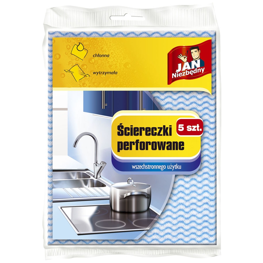 Ściereczka wiskozowa perforowana Jan Niezbędny zestaw 5 sztuk. | biuroweokazje.pl | Zamów teraz!
