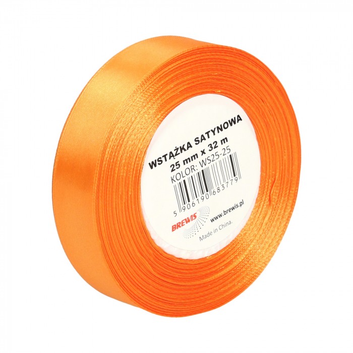 Wstążka satynowa Brewis 25 mm pomarańczowy | biuroweokazje.pl | Zamów wygodnie!
