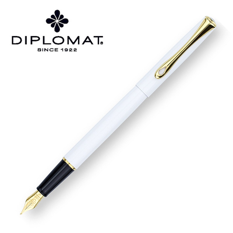 Pióro wieczne Diplomat traveller, f, białe/złote | biuroweokazje.pl | Zrób krok do lepszego wyboru