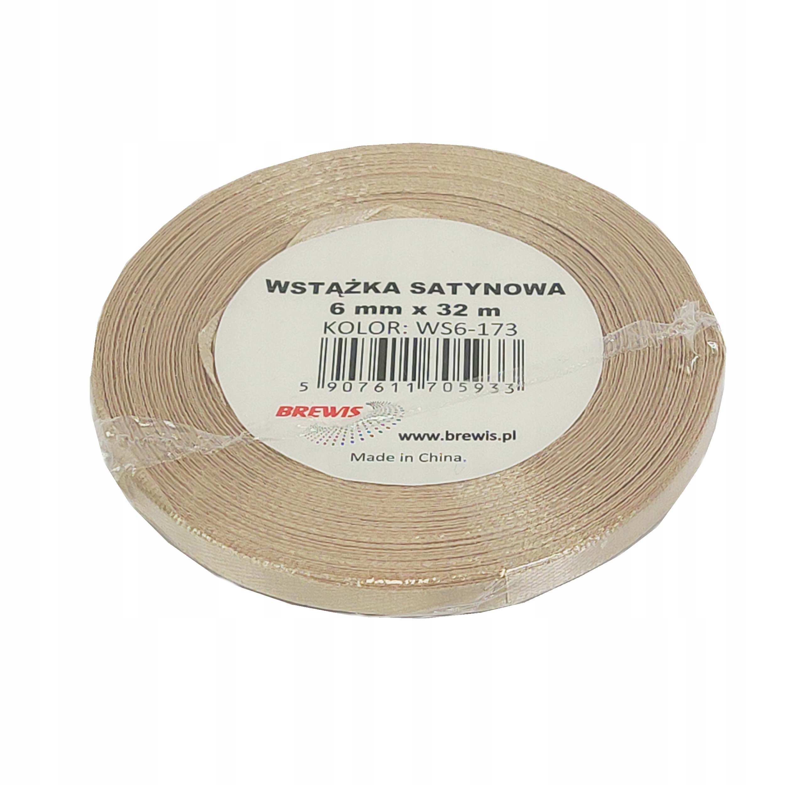 Wstążka satynowa 6mmx32 m migdałowy | biuroweokazje.pl | Zamów błyskawicznie!