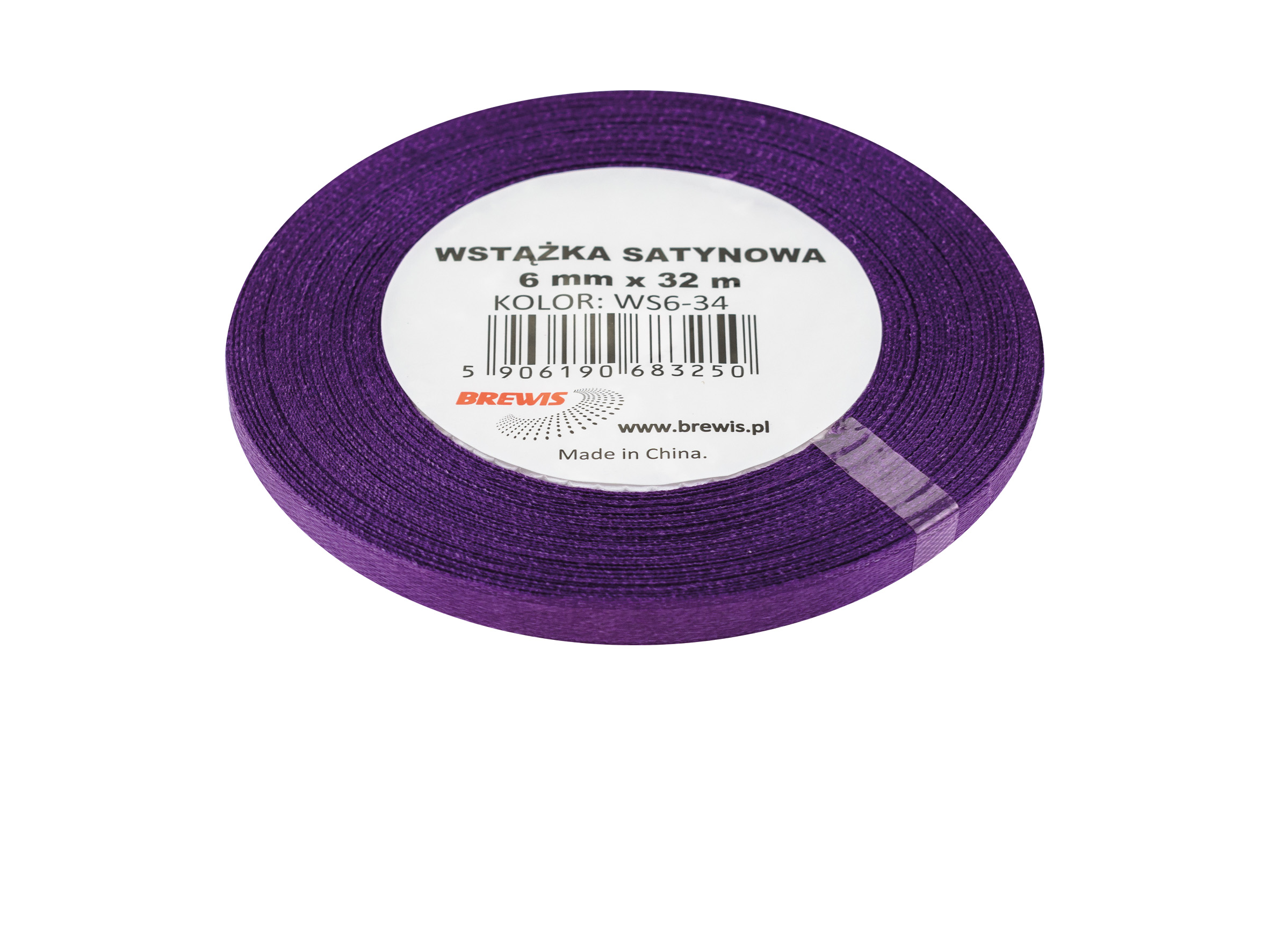 Wstążka satynowa Brewis 6 mm 32 m fioletowy | biuroweokazje.pl | Kup online!
