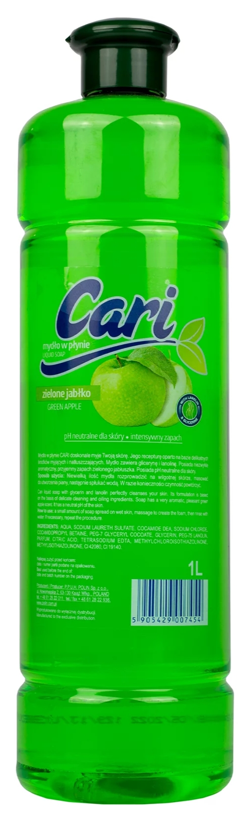 Mydło w płynie zapas cari jabłko 1 l | biuroweokazje.pl | Weź najlepsze!