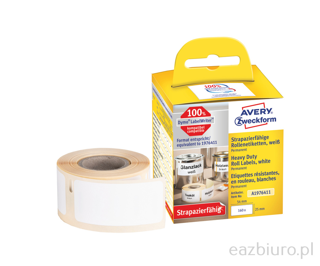 Etykiety heavy duty Avery Zweckform w rolce do drukarek termicznych; 160etyk./1rolka; 25 x | biuroweokazje.pl | Kup taniej!