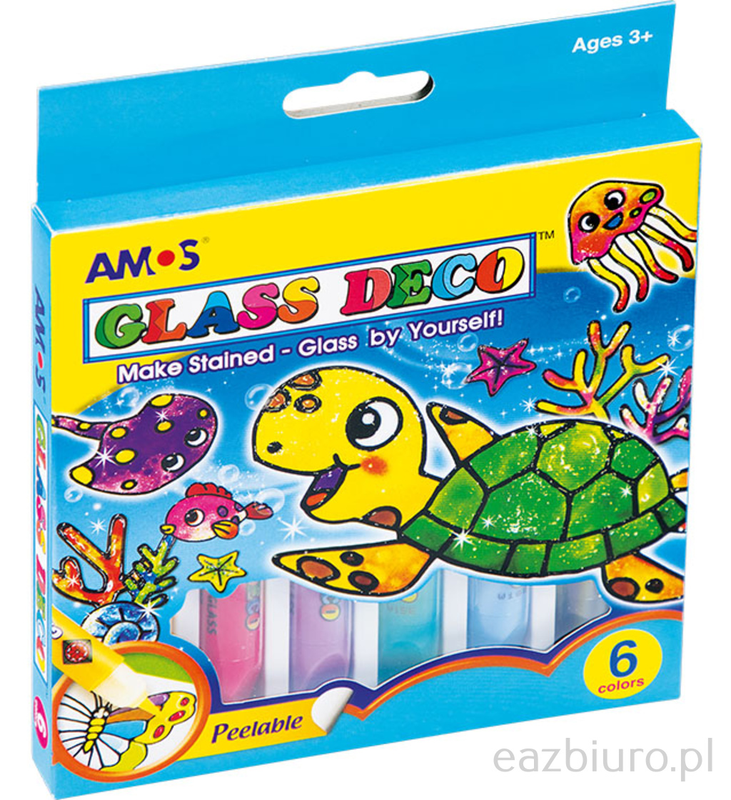 Farbki Amos witraż 6 kolorów mini | biuroweokazje.pl | Kup bez wahania!