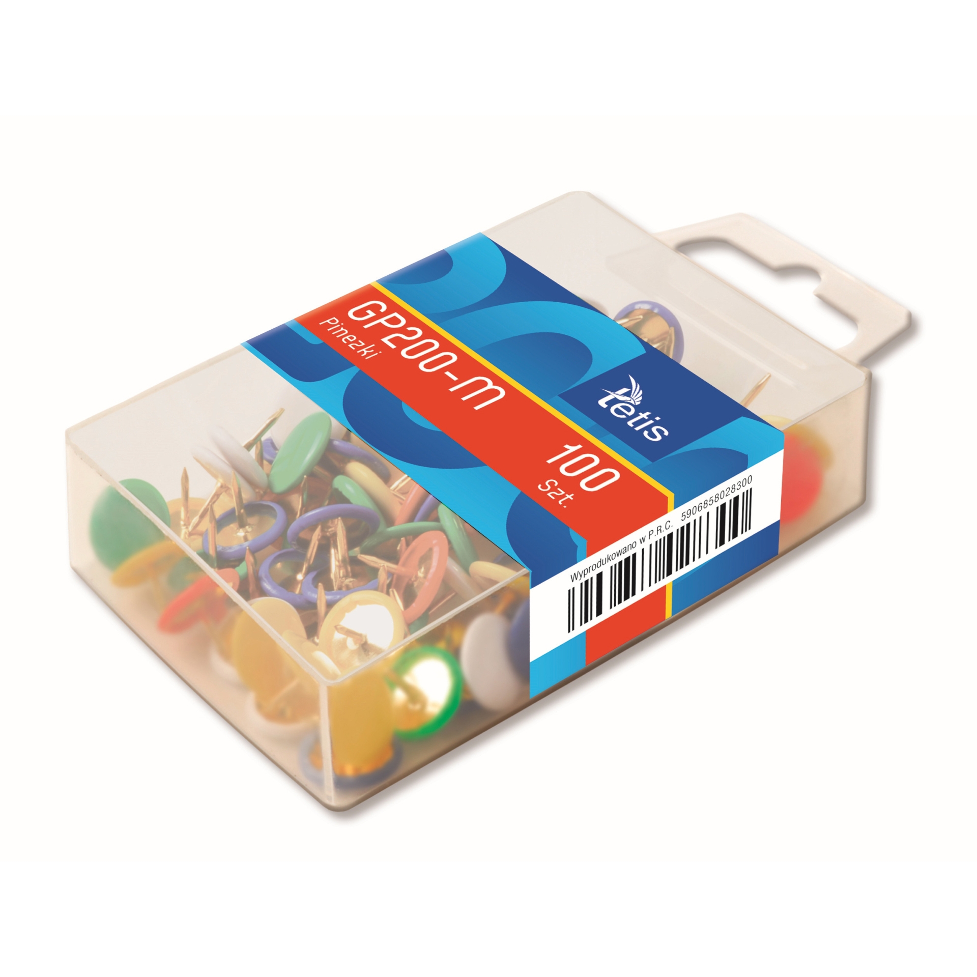 Pinezki Tetis zestaw 100 sztuk mix kolorów | biuroweokazje.pl | Dodaj do koszyka!