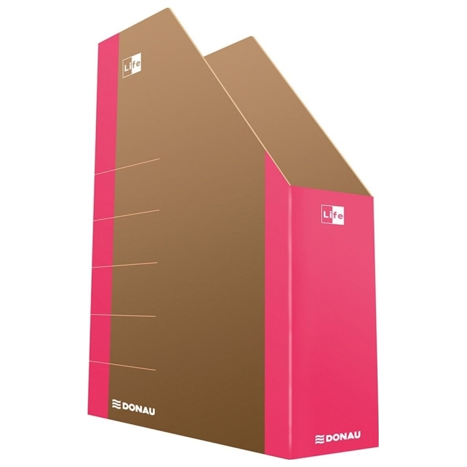 Pojemnik na dokumenty Donau life, karton, A4, różowy | biuroweokazje.pl | Wybierz i kup!