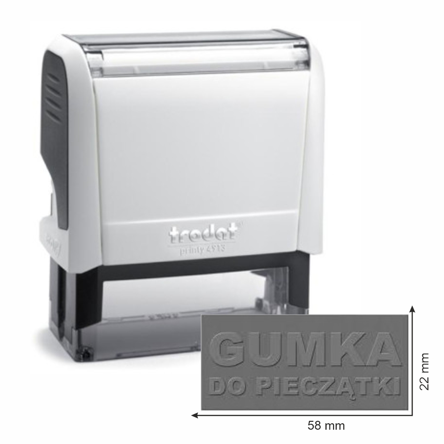 Trodat pieczątka 4913 obudowa biała biała 58x22 mm + wkładka tuszująca + gumka | biuroweokazje.pl | Zamów szybko!