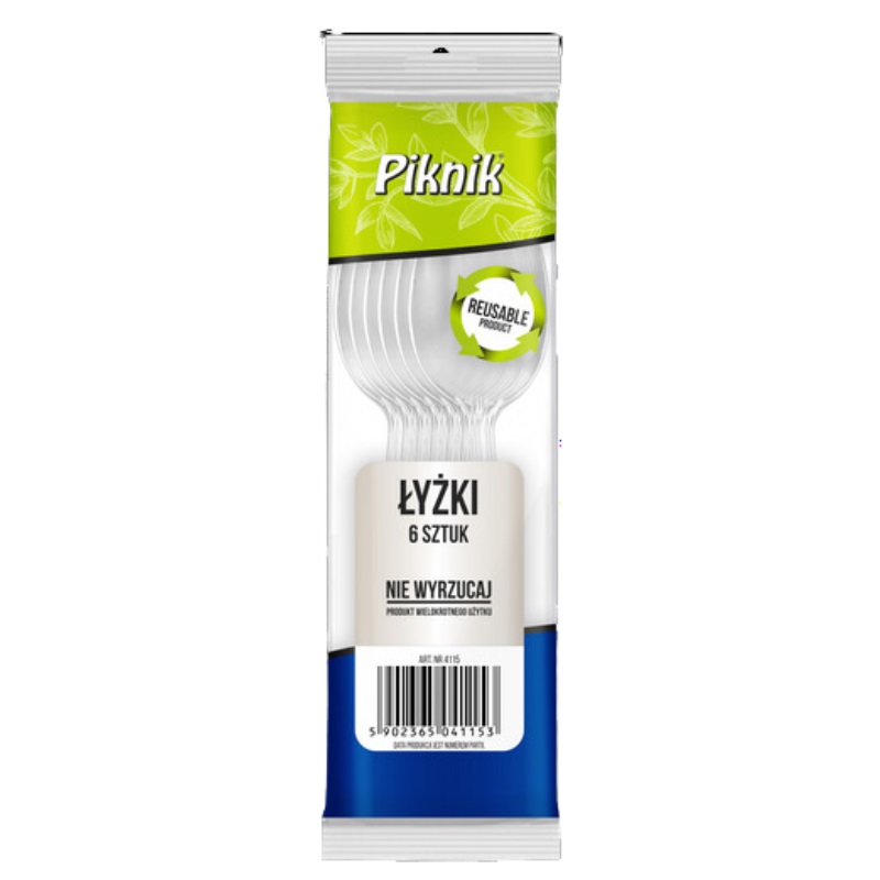 Łyżki wielokrotnego użytku Piknik zestaw 6 sztuk. | biuroweokazje.pl | Kup w sekundę!