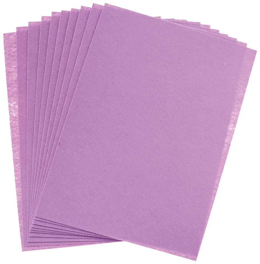 Filc dekoracyjny A4 1 mm fioletowy zestaw 10 sztuk | biuroweokazje.pl | Działaj teraz!