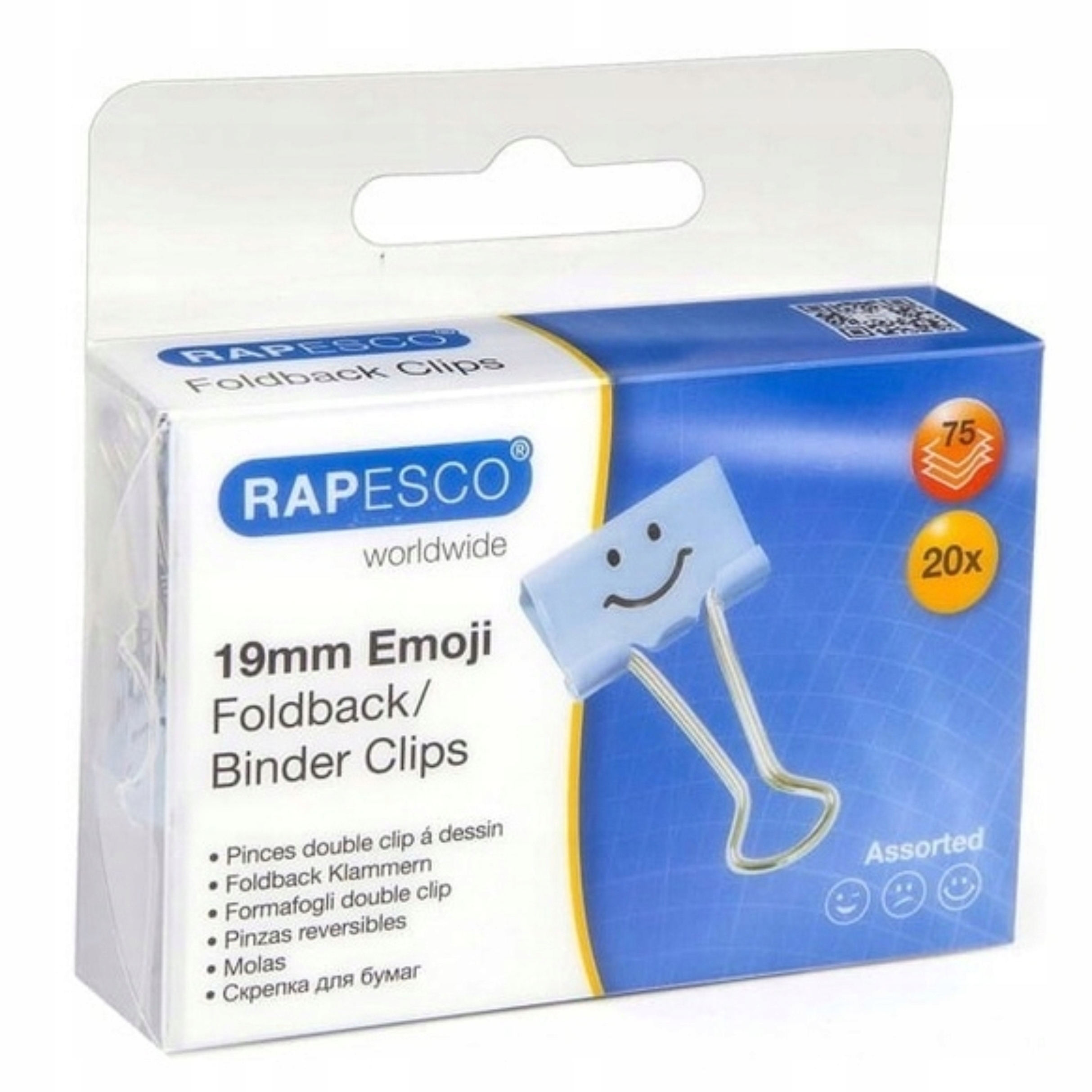 Clips 19mm pudrowy nieb.1350 emo/20szt | biuroweokazje.pl | Przekonaj się sam