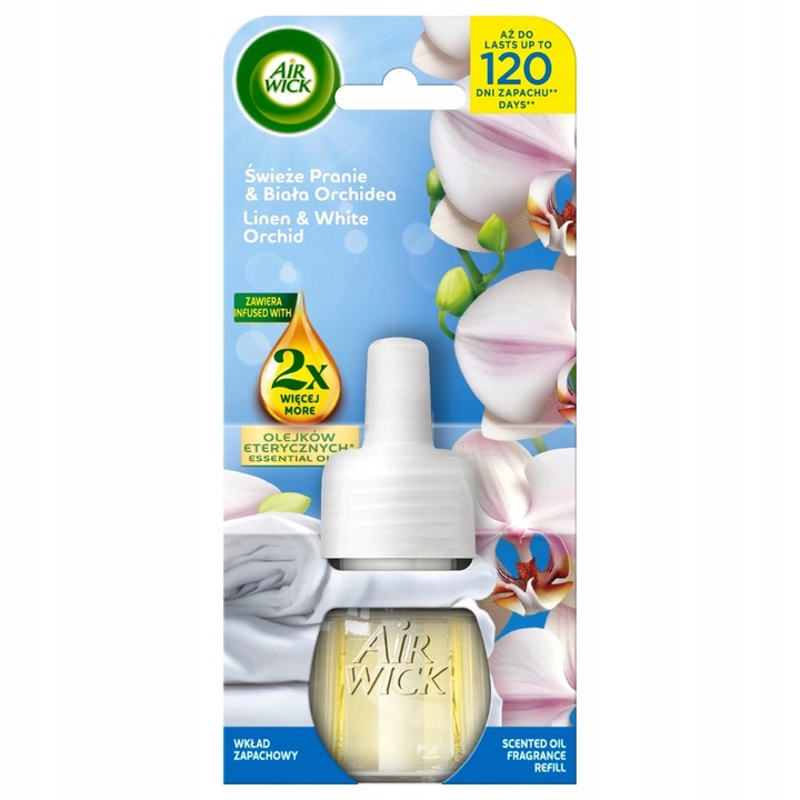 Wkład do elektrycznego odświeżacza Air wick 19 ml świeże pranie & biała orchidea | biuroweokazje.pl | Kup w sekundę!