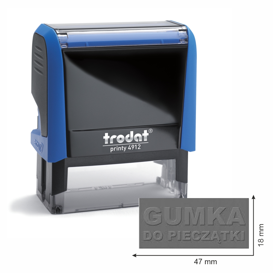 Trodat pieczątka 4912 obudowa niebieska 47 x 18 mm + wkładka tuszująca + gumka | biuroweokazje.pl | Nie przegap!